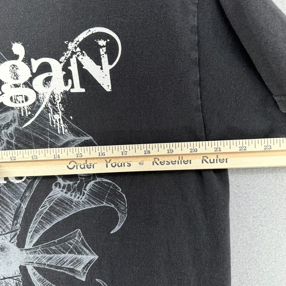 Y2K Hooligan Inc. Double Sided Tattoo Fleur de Lis Medieval Black Shirt L MMA - Picture 5 of 8